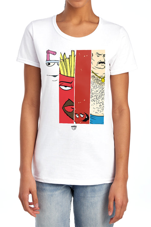 Aqua Teen Hunger Force Group Tiles Womens T-Shirt