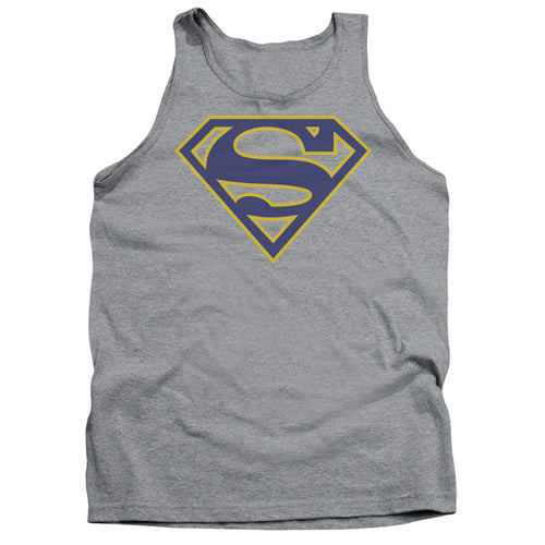 Superman Maize & Blue Shield Athletic Heather Tank Top