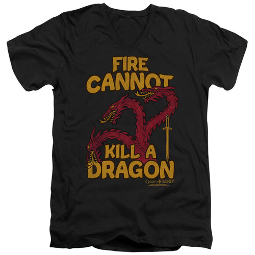 Game of Thrones Dragons With Fire V-Neck T-Shirt