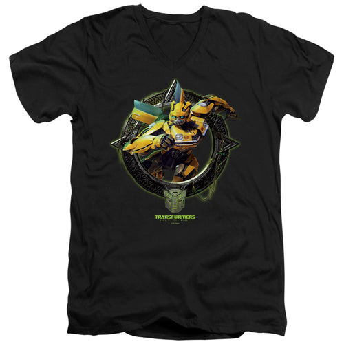 Transformers Bumblebee Circle Frame V-Neck T-Shirt