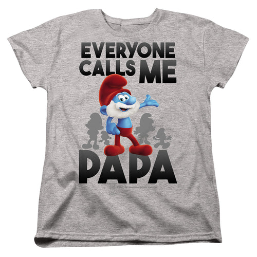 The Smurfs Call Me Papa Smurf Womens T-Shirt