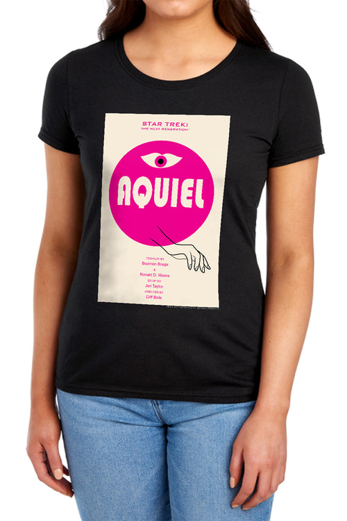 Star Trek Aquiel Black Womens T-Shirt