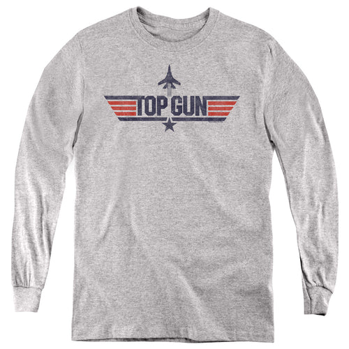 Top Gun Logo Grey Youth Long Sleeve T-Shirt