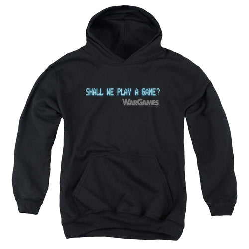 WarGames Shall We Play a Game Text Youth Hoodie