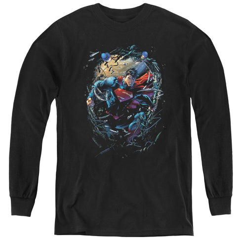 Superman Breaking Space Youth Long Sleeve T-Shirt
