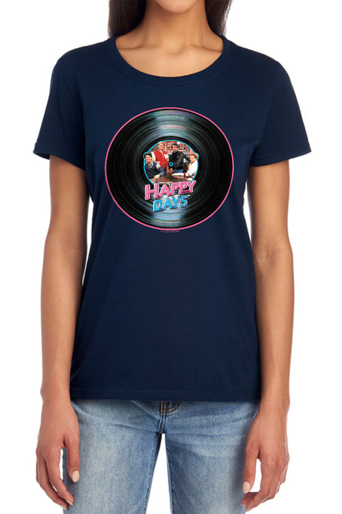 Happy Days On The Record Womens T-Shirt