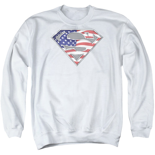 Superman All American Shield White Crewneck Sweatshirt