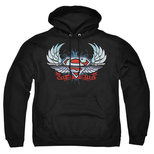 Superman Chrome Wings Shield Pullover Hoodie
