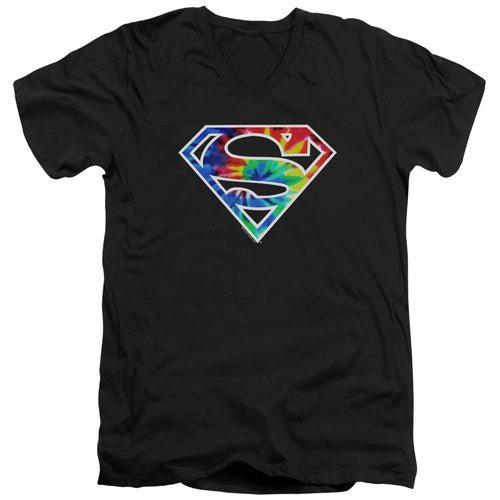 Superman Tie Dye Logo V-Neck T-Shirt