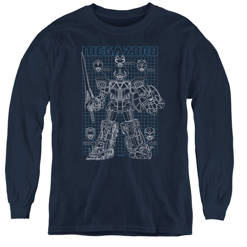 Mighty Morphin Power Rangers Mega Plans Youth Long Sleeve T-Shirt