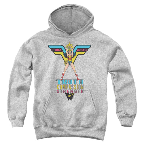 Wonder Woman Truth, Compassion, Strength Youth Hoodie