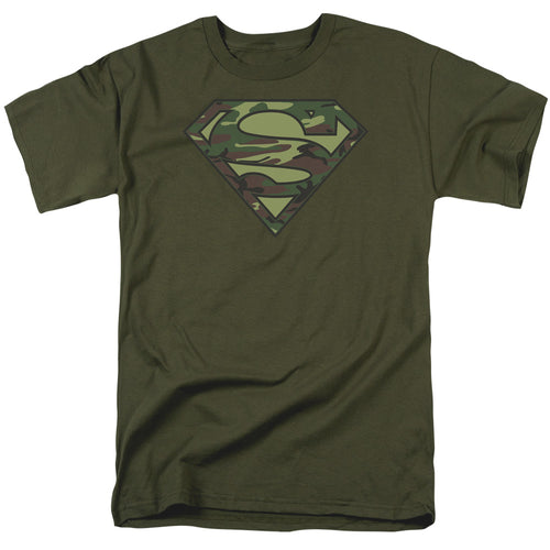 Superman Camo Logo Military Green T-Shirt