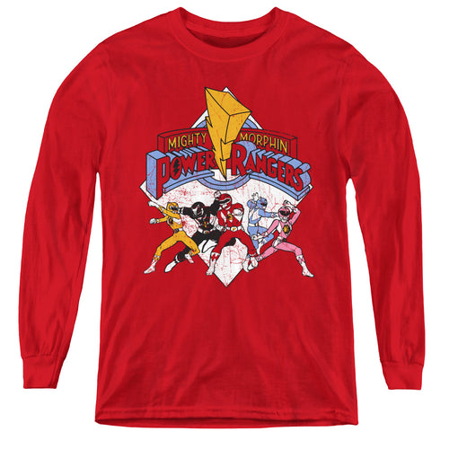 Mighty Morphin Power Rangers Retro Rangers Youth Long Sleeve T-Shirt
