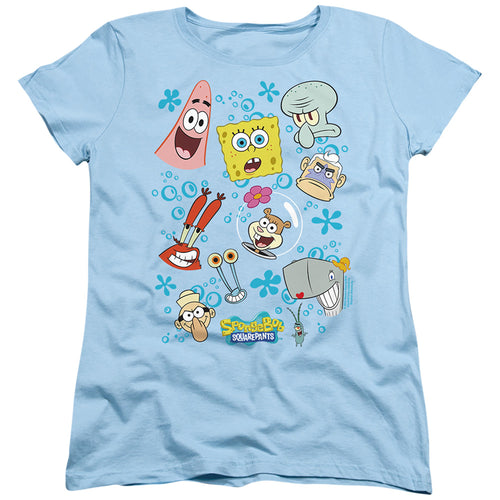 Spongebob Squarepants Character Faces Womens T-Shirt