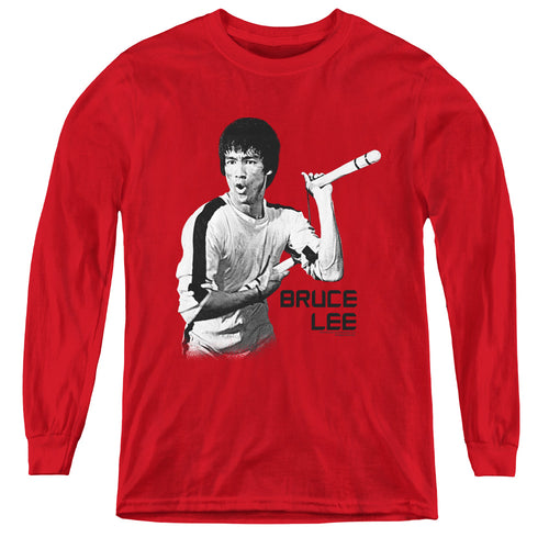 Bruce Lee Nunchucks Youth Long Sleeve T-Shirt