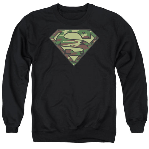 Superman Camo Logo Black Crewneck Sweatshirt