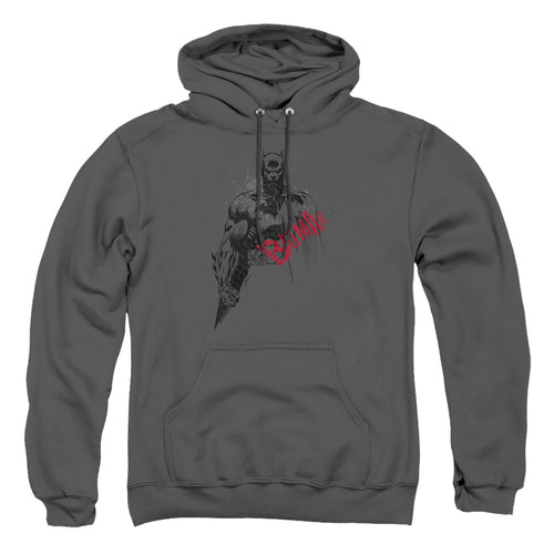 Batman Sketch Bat Red Logo Pullover Hoodie