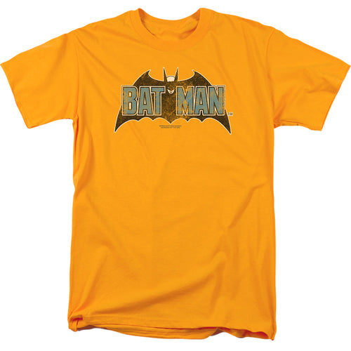 The Batman Vintage Bat Logo on Gold T-Shirt
