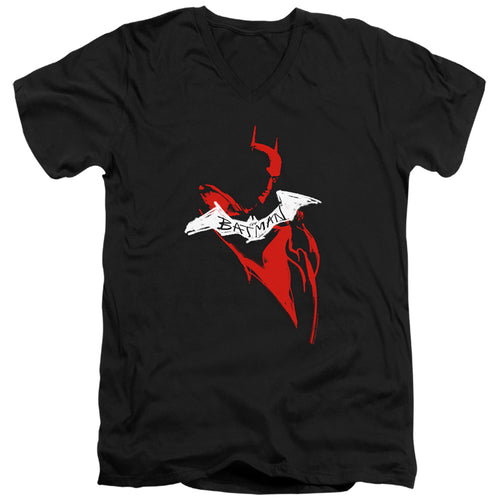 The Batman Hand Drawn Silhouette V-Neck T-Shirt