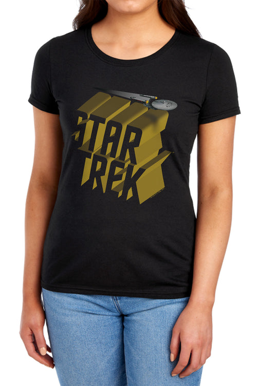 Star Trek 3D Logo Womens T-Shirt