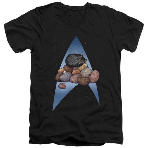Star Trek Cats Five Year Nap V-Neck T-Shirt