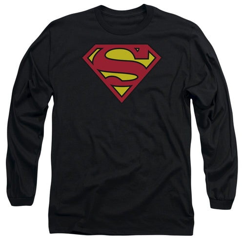 Superman Classic Logo Black Long Sleeve T-Shirt