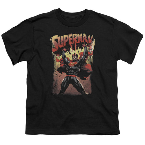 Superman Lift Up Black Youth/Toddler T-Shirt