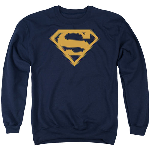 Superman Navy & Orange Shield Navy Crewneck Sweatshirt