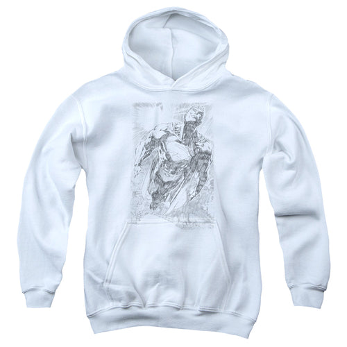 Superman Exploding Space Sketch Youth Hoodie