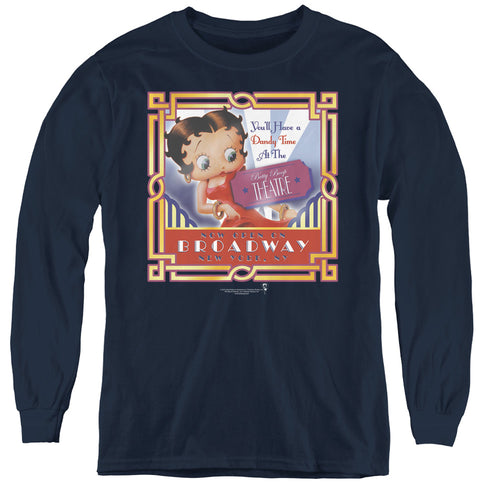 Betty Boop On Broadway Youth Long Sleeve T-Shirt