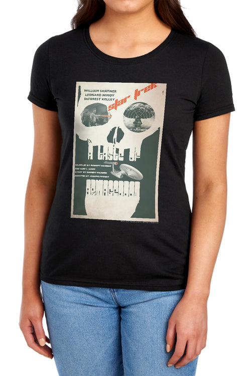Star Trek Juan Ortiz A Taste of Armageddon Black Womens T-Shirt