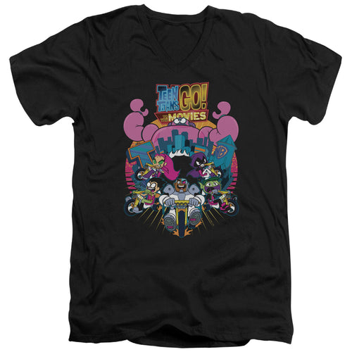 Teen Titans Go! Movie Burst Through V-Neck T-Shirt