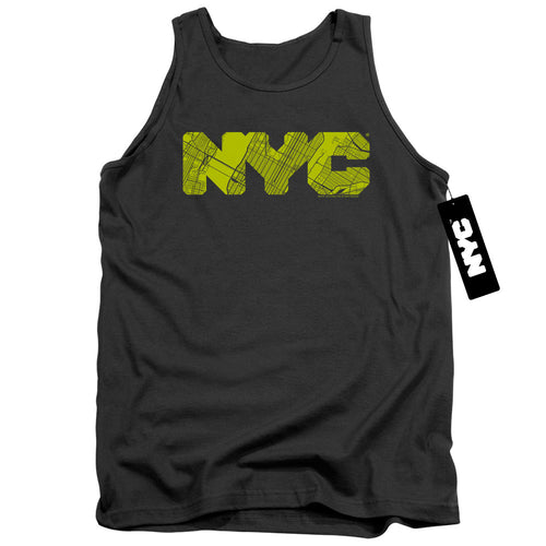 New York City Map Fill Charcoal Tank Top