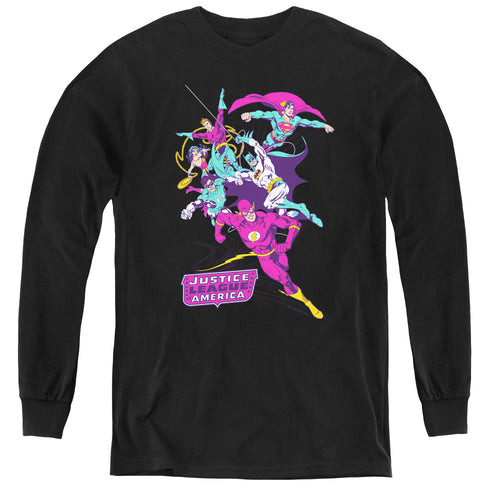 Justice League Colorful League Youth Long Sleeve T-Shirt