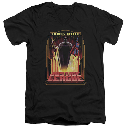 Justice League Heroes United V-Neck T-Shirt