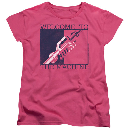 Pink Floyd Welcome to the Machine Hot Pink Womens T-Shirt