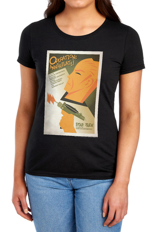 Star Trek Juan Ortiz Operation Annihilate Black Womens T-Shirt