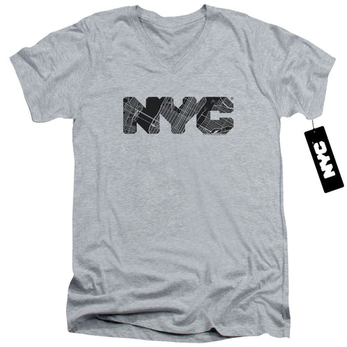 New York City Map Fill V-Neck T-Shirt