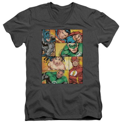 Justice League Hero Boxes V-Neck T-Shirt