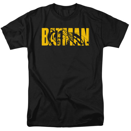 The Batman Text on Black T-Shirt