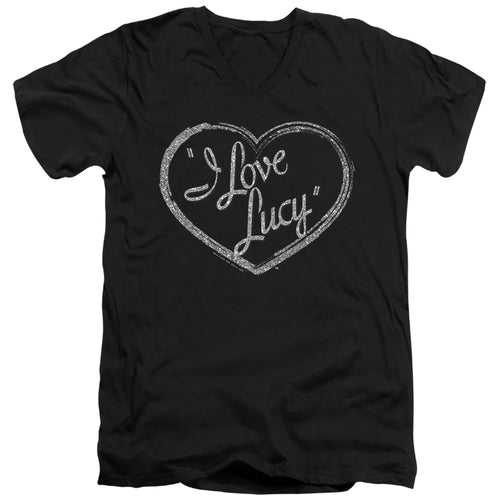 I Love Lucy Glitter Logo V-Neck T-Shirt