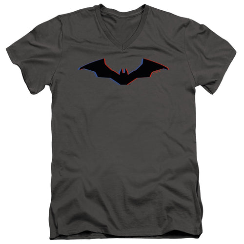 The Batman Tri-color Bat Silhouette V-Neck T-Shirt