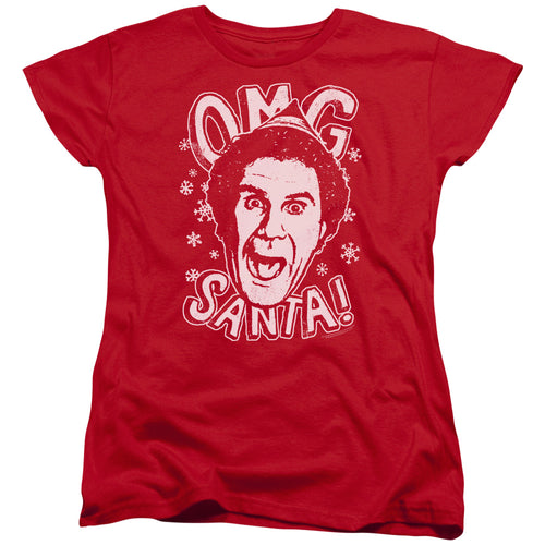 Elf Omg Santa Womens T-Shirt