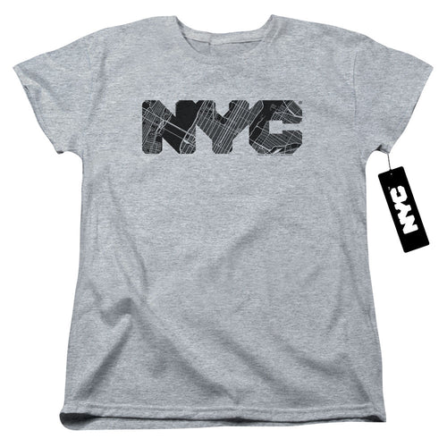 New York City Map Fill Womens T-Shirt