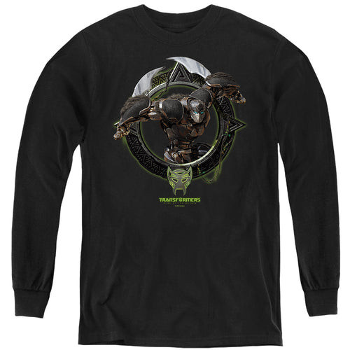 Transformers Optimus Primal Circle Frame Youth Long Sleeve T-Shirt