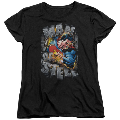 Superman Ripping Steel Womens T-Shirt