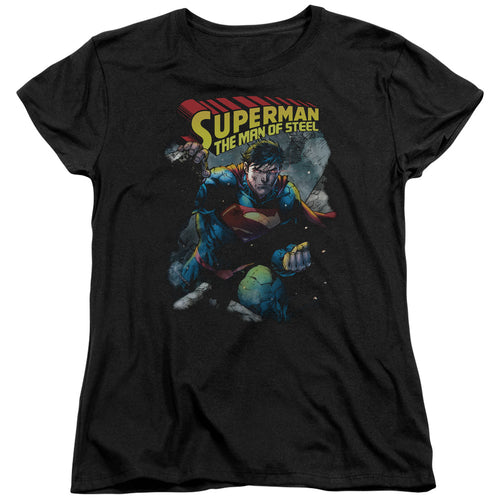 Superman Through the Rubble Womens T-Shirt