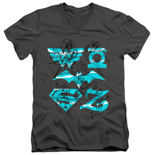 DC Super Hero Girls Line Art Group V-Neck T-Shirt