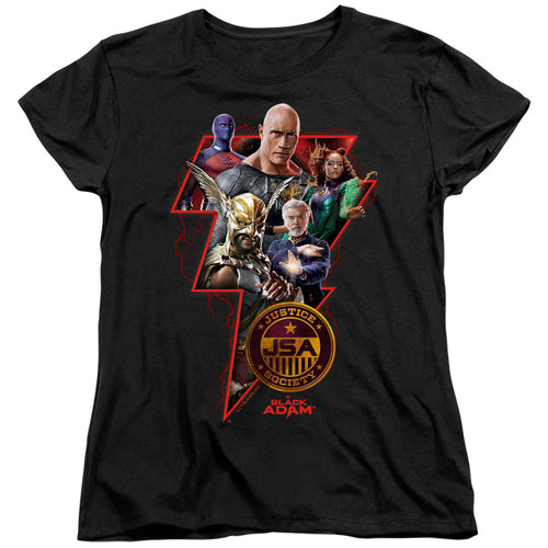 Black Adam Black Adam Character Bolt Womens T-Shirt