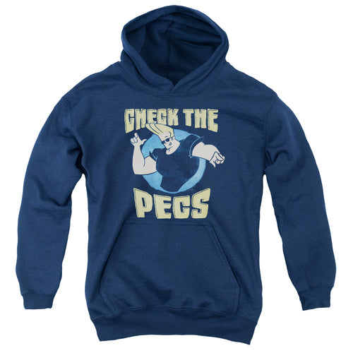 Johnny Bravo Check The Pects Youth Hoodie